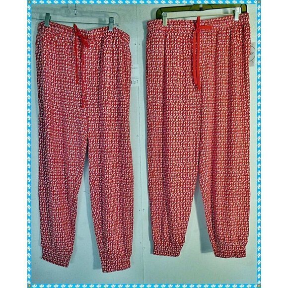 JOCKEY Women's LA Micro Fiber Stretch Ultra Soft Pajama Pants Red/White Size M - Picture 5 of 8